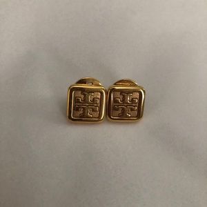 Tory Burch Gold Logo Earrings